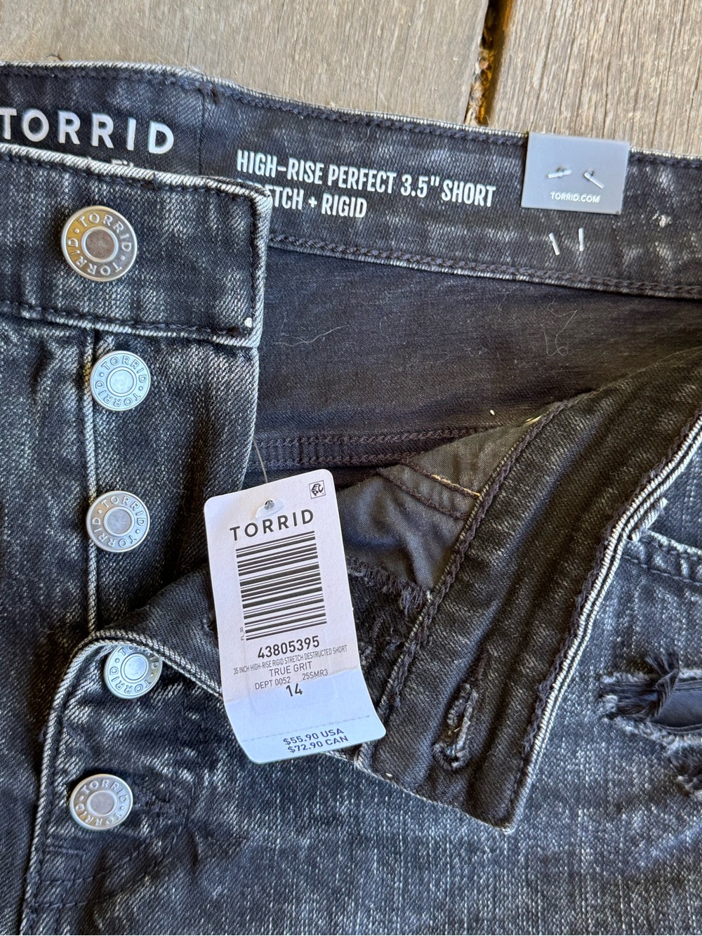 torrid Black Distressed High-Rise Jean Shorts - Picture 2 of 3